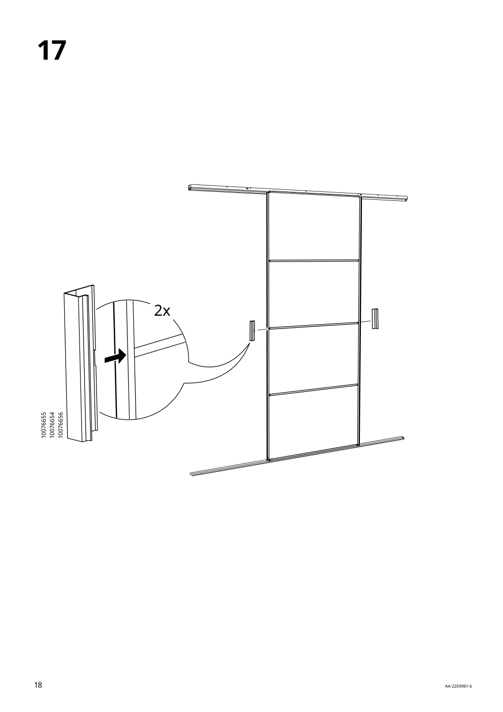 Assembly instructions for IKEA Skytta sliding door frame aluminum | Page 18 - IKEA SKYTTA / BOAXEL walk-in wardrobe with sliding doors 995.161.08