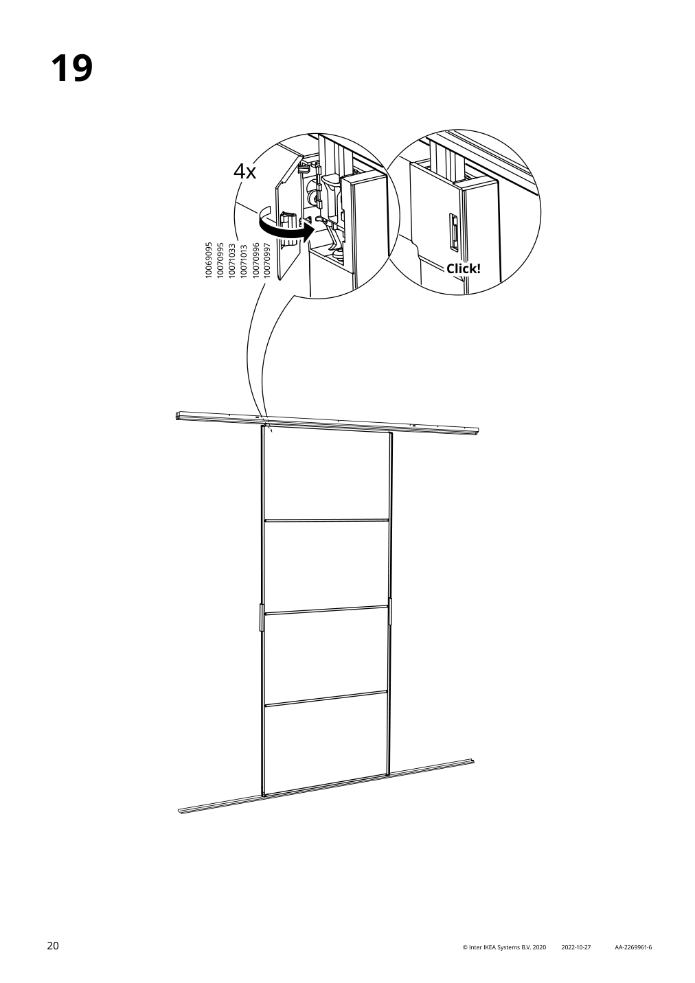 Assembly instructions for IKEA Skytta sliding door frame aluminum | Page 20 - IKEA SKYTTA / BOAXEL walk-in wardrobe with sliding doors 995.161.08