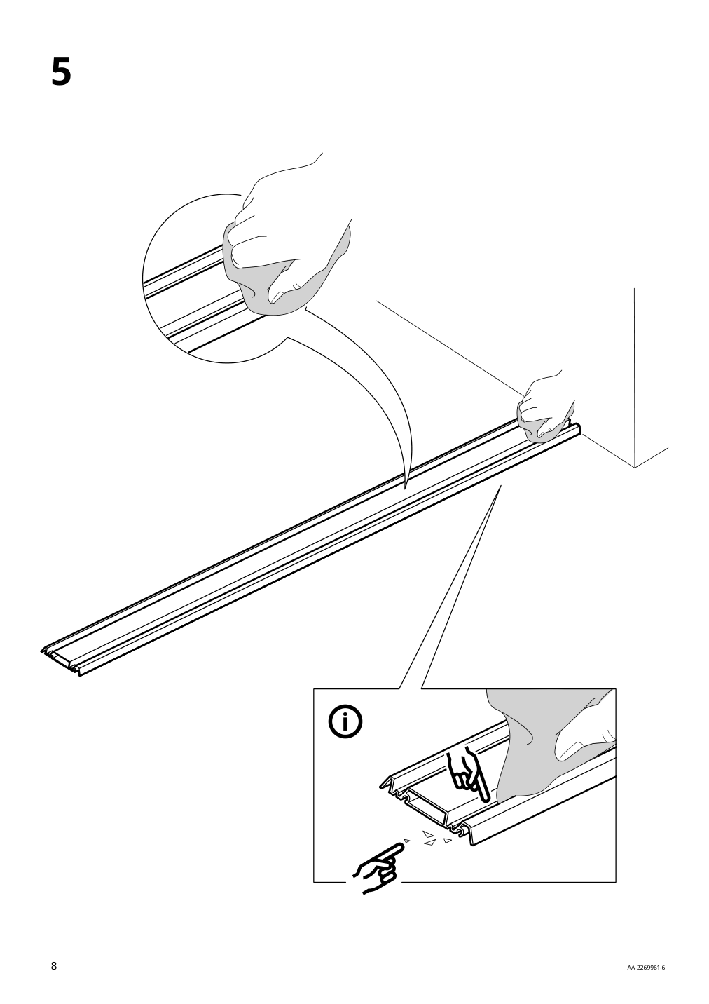 Assembly instructions for IKEA Skytta sliding door frame aluminum | Page 8 - IKEA SKYTTA / BOAXEL walk-in wardrobe with sliding doors 995.161.08