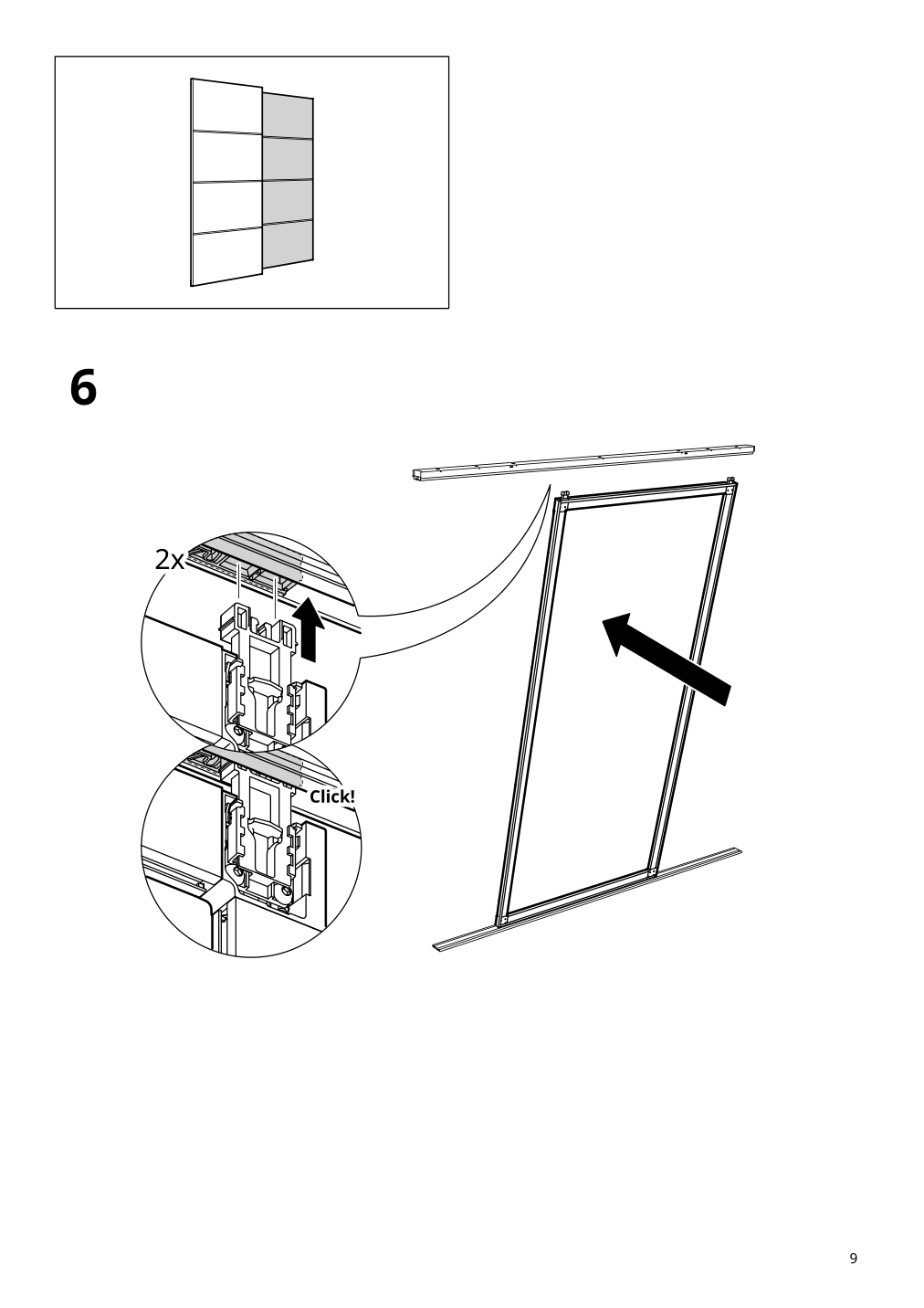 Assembly instructions for IKEA Skytta sliding door frame aluminum | Page 9 - IKEA SKYTTA / BOAXEL walk-in wardrobe with sliding doors 995.161.08