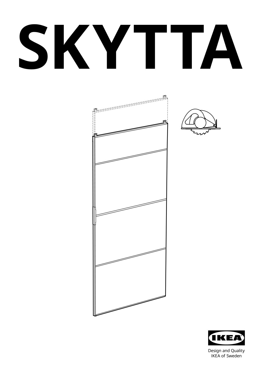 Assembly instructions for IKEA Skytta sliding door frame aluminum | Page 1 - IKEA SKYTTA / BOAXEL walk-in wardrobe with sliding doors 995.161.08