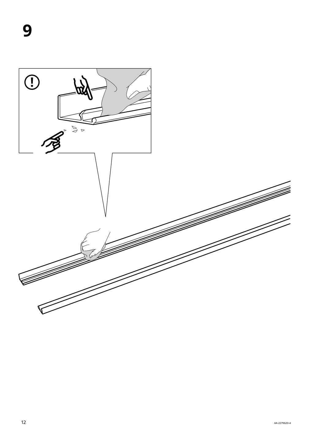 Assembly instructions for IKEA Skytta sliding door frame aluminum | Page 12 - IKEA SKYTTA / BOAXEL walk-in wardrobe with sliding doors 995.161.08