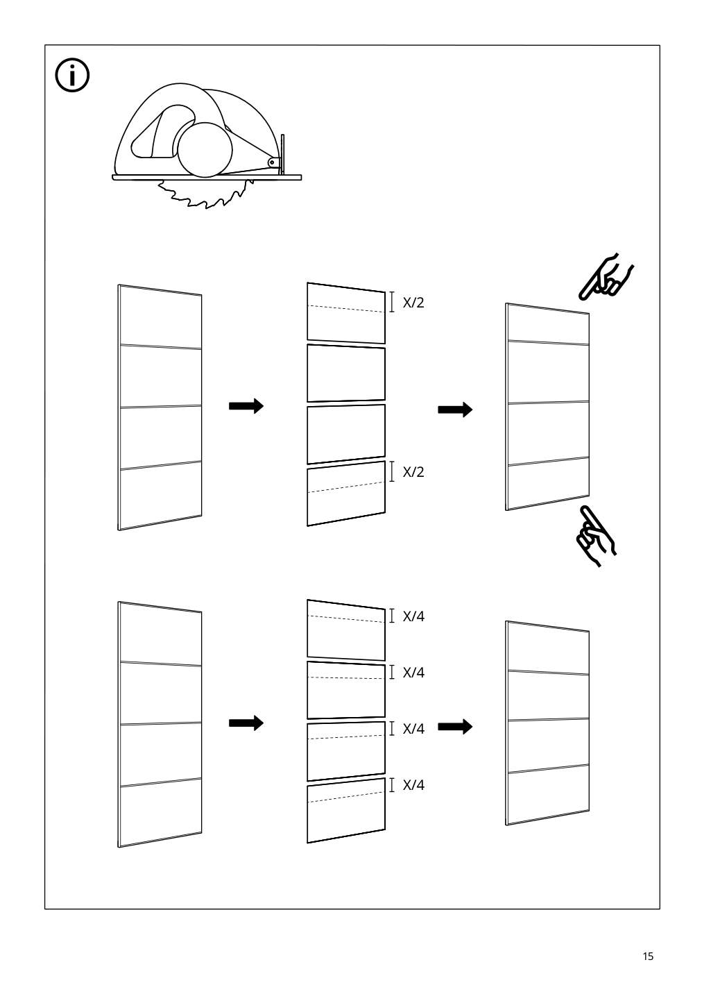 Assembly instructions for IKEA Skytta sliding door frame aluminum | Page 15 - IKEA SKYTTA / BOAXEL walk-in wardrobe with sliding doors 995.161.08