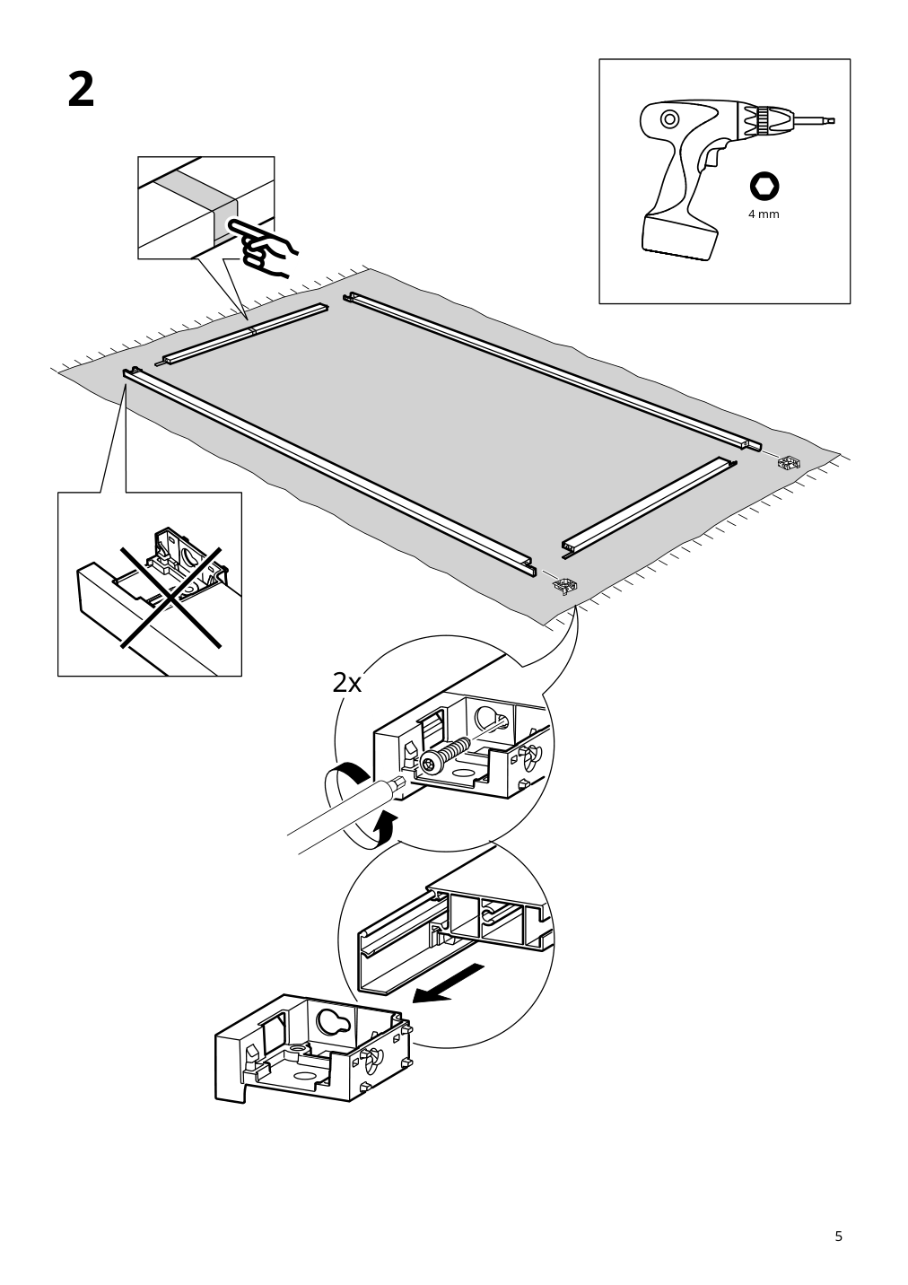 Assembly instructions for IKEA Skytta sliding door frame aluminum | Page 5 - IKEA SKYTTA / BOAXEL walk-in wardrobe with sliding doors 995.161.08