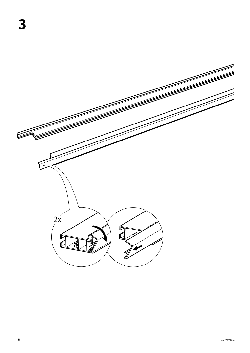 Assembly instructions for IKEA Skytta sliding door frame aluminum | Page 6 - IKEA SKYTTA / BOAXEL walk-in wardrobe with sliding doors 995.161.08