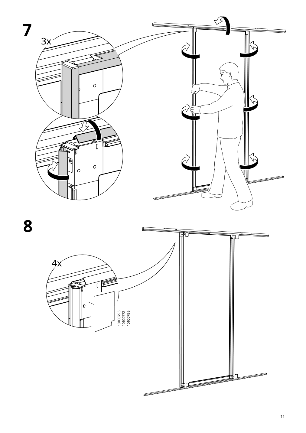 Assembly instructions for IKEA Skytta sliding door frame black | Page 11 - IKEA SKYTTA / AURDAL reach-in wardrobe with sliding door 695.525.36