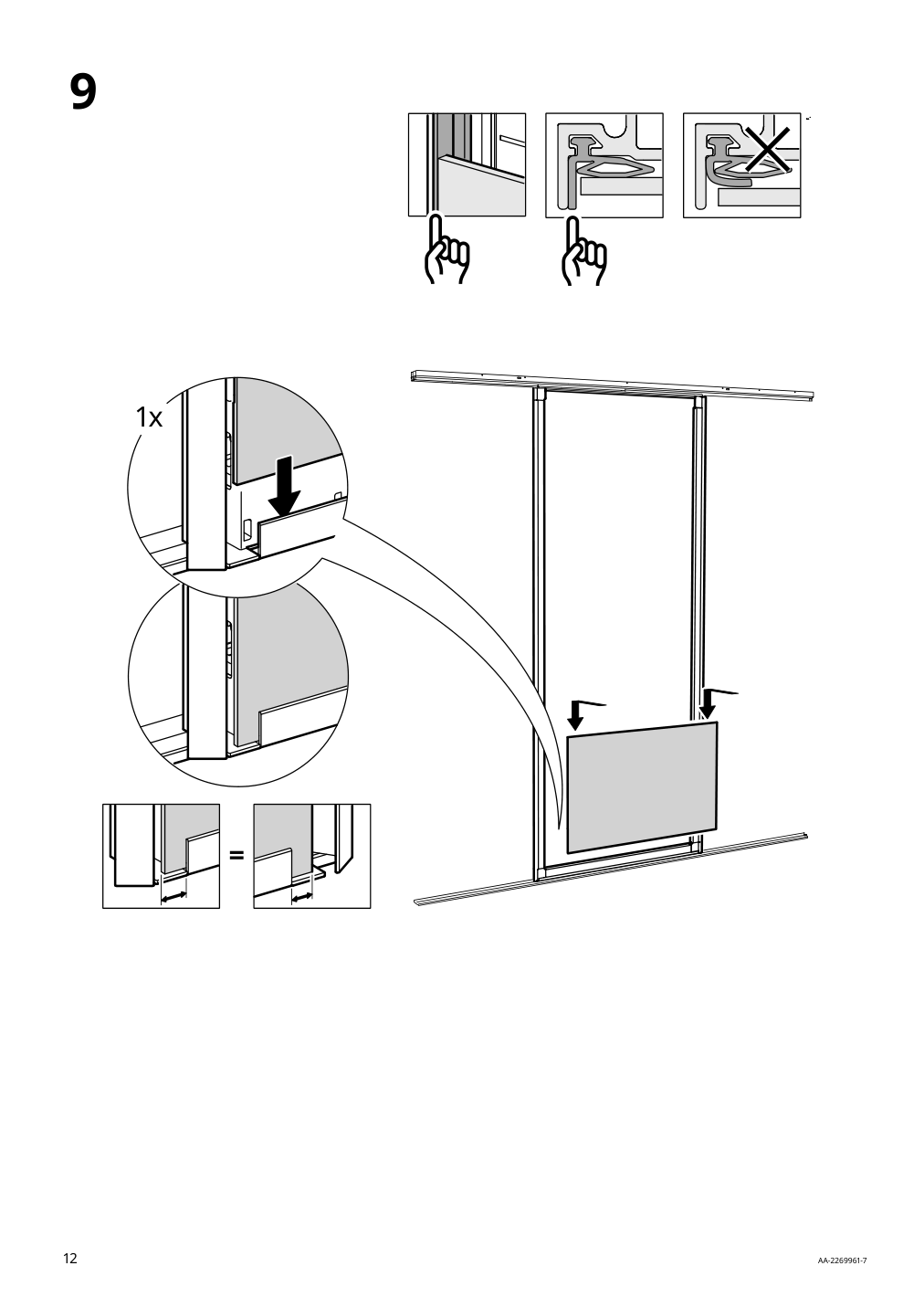 Assembly instructions for IKEA Skytta sliding door frame white | Page 12 - IKEA SKYTTA / AURDAL walk-in wardrobe with sliding doors 795.147.37