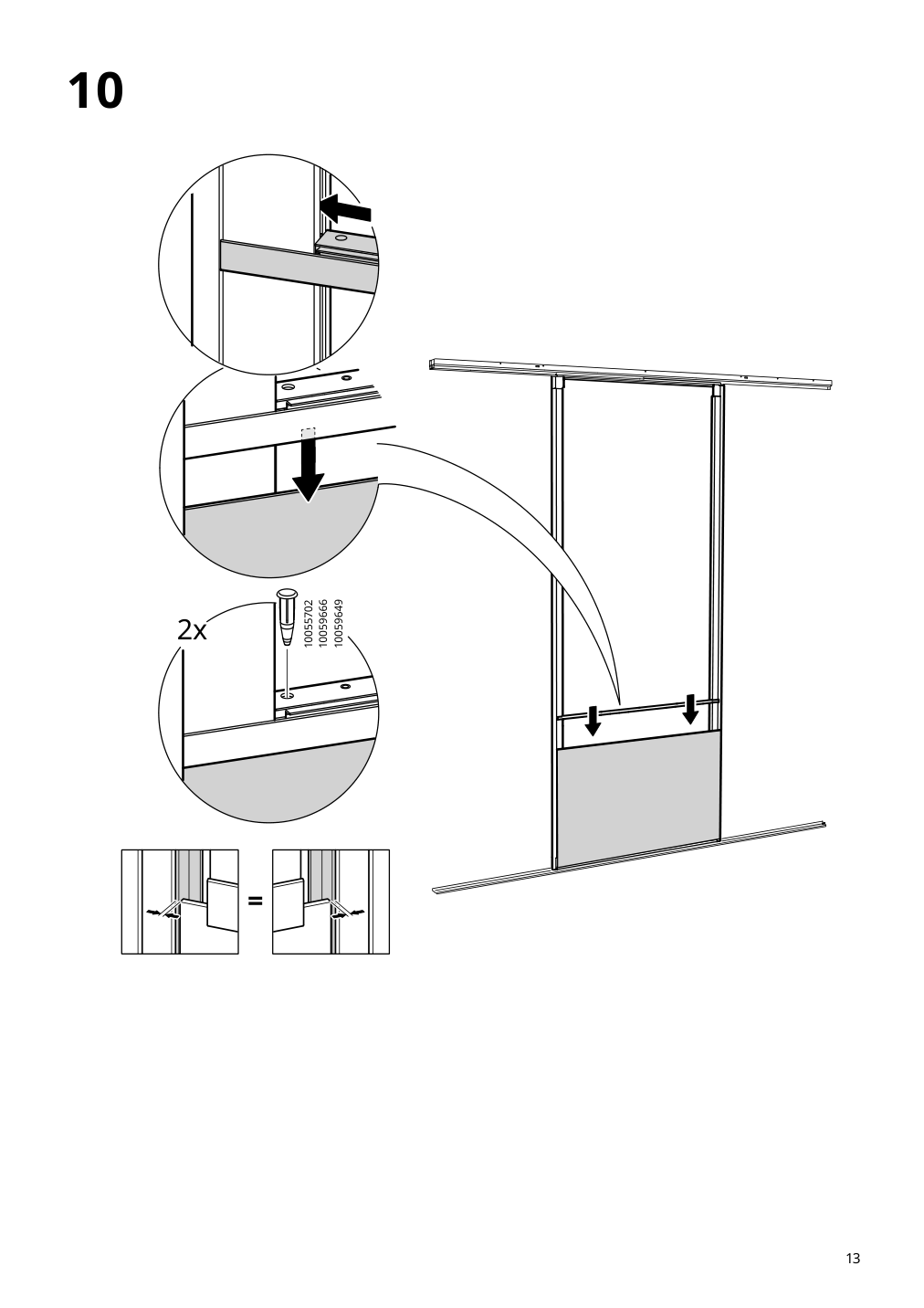 Assembly instructions for IKEA Skytta sliding door frame white | Page 13 - IKEA SKYTTA / AURDAL walk-in wardrobe with sliding doors 795.147.37