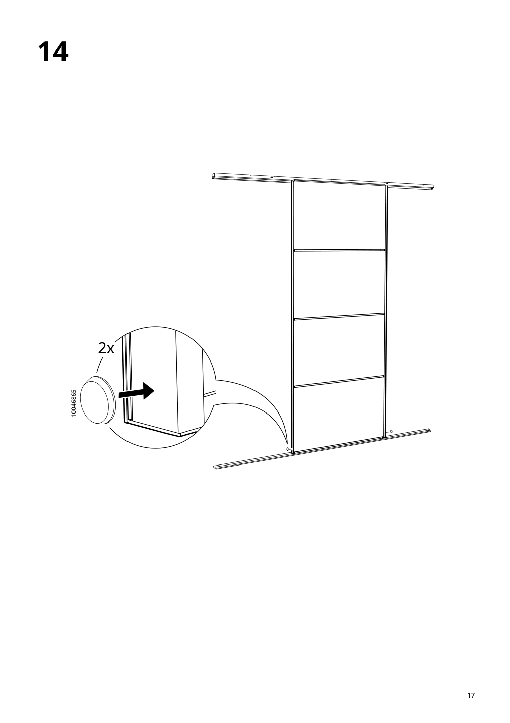 Assembly instructions for IKEA Skytta sliding door frame white | Page 17 - IKEA SKYTTA / PAX walk-in wardrobe with sliding doors 695.525.03