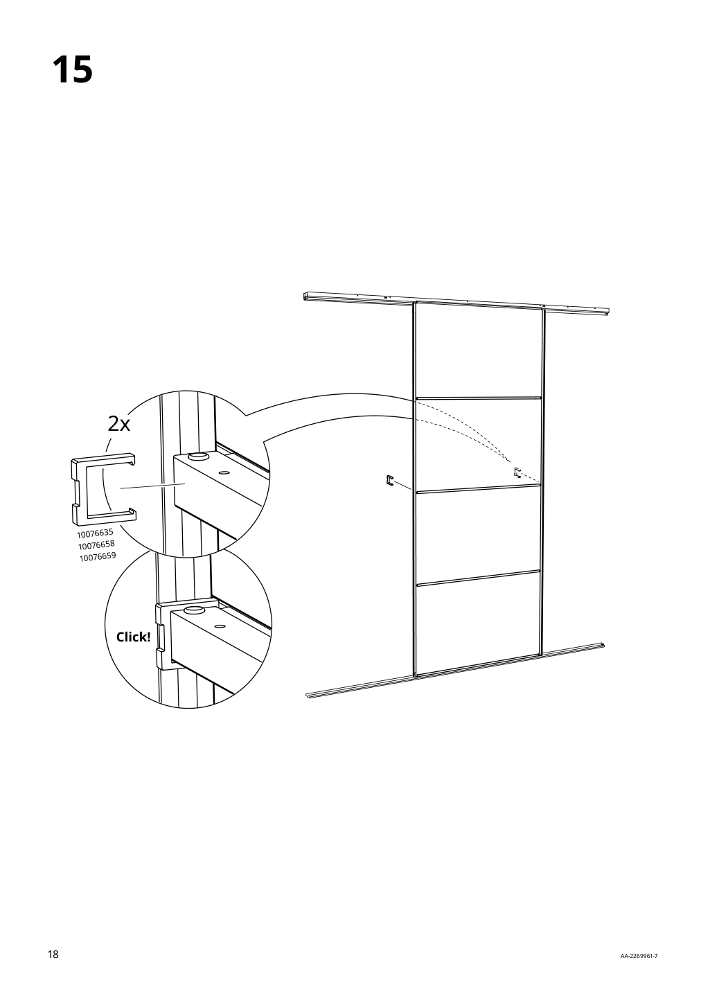 Assembly instructions for IKEA Skytta sliding door frame black | Page 18 - IKEA SKYTTA / AURDAL reach-in wardrobe with sliding door 695.525.36