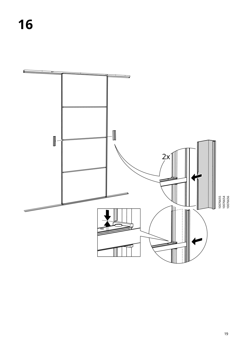 Assembly instructions for IKEA Skytta sliding door frame black | Page 19 - IKEA SKYTTA / AURDAL reach-in wardrobe with sliding door 295.282.18