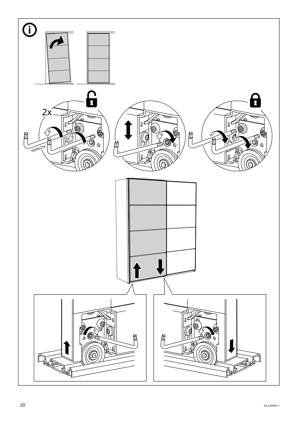 Assembly instructions for IKEA Skytta sliding door frame white | Page 20 - IKEA SKYTTA / AURDAL walk-in wardrobe with sliding doors 795.147.37