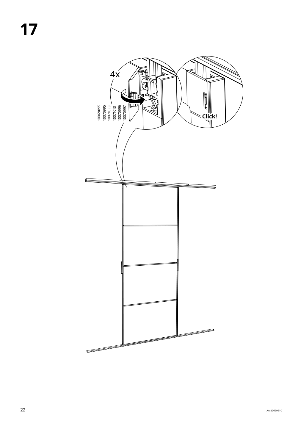 Assembly instructions for IKEA Skytta sliding door frame black | Page 22 - IKEA SKYTTA / AURDAL reach-in wardrobe with sliding door 695.525.36