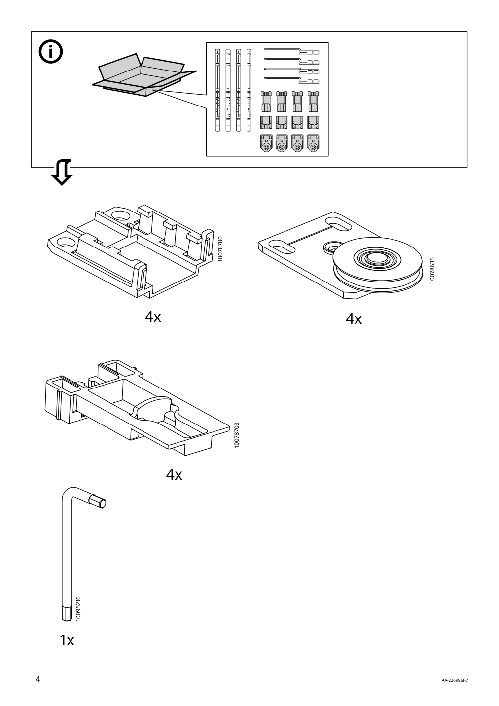 Assembly instructions for IKEA Skytta sliding door frame black | Page 4 - IKEA SKYTTA / AURDAL reach-in wardrobe with sliding door 695.525.36