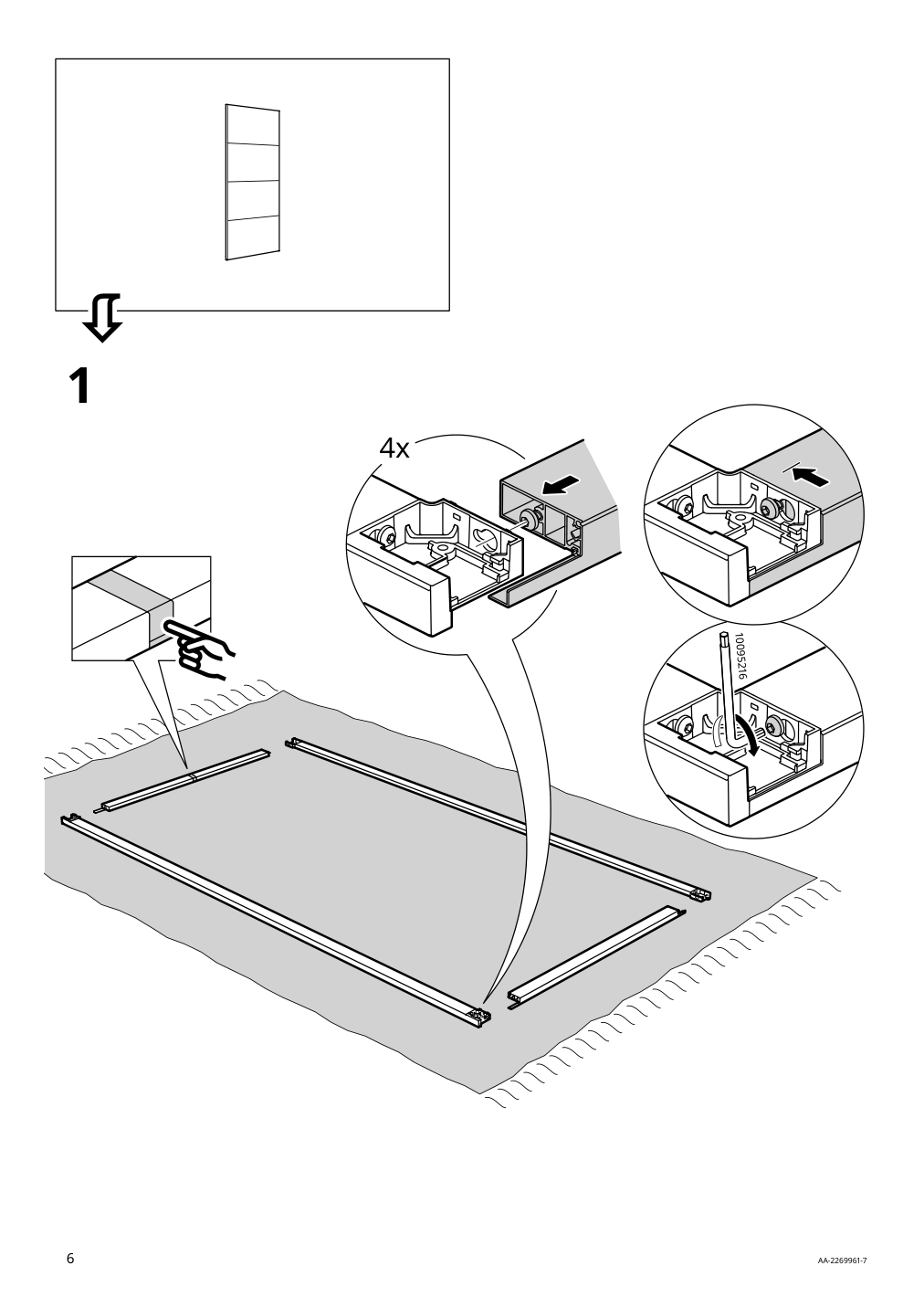 Assembly instructions for IKEA Skytta sliding door frame white | Page 6 - IKEA SKYTTA / AURDAL walk-in wardrobe with sliding doors 795.147.37