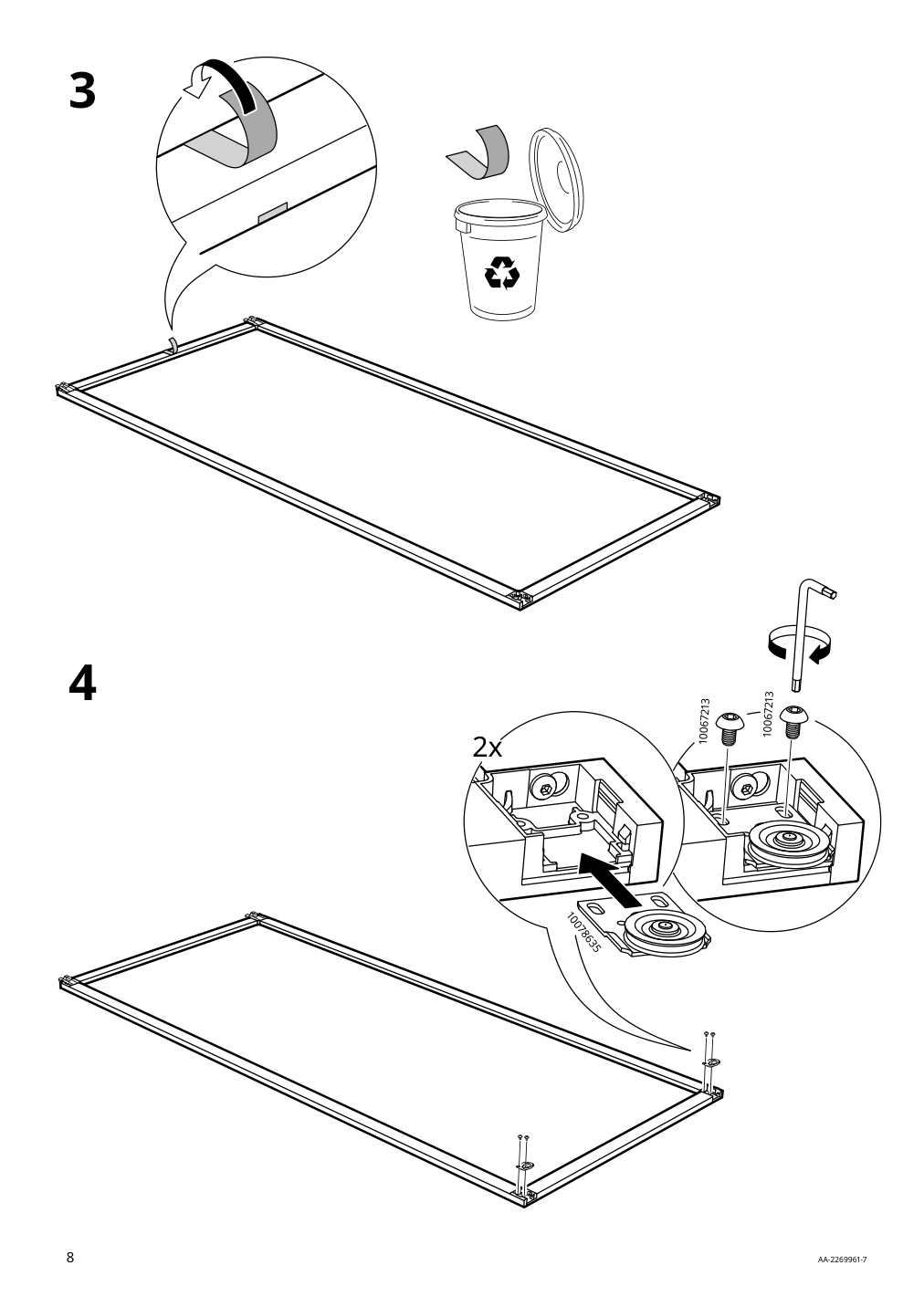 Assembly instructions for IKEA Skytta sliding door frame white | Page 8 - IKEA SKYTTA / AURDAL walk-in wardrobe with sliding doors 795.147.37