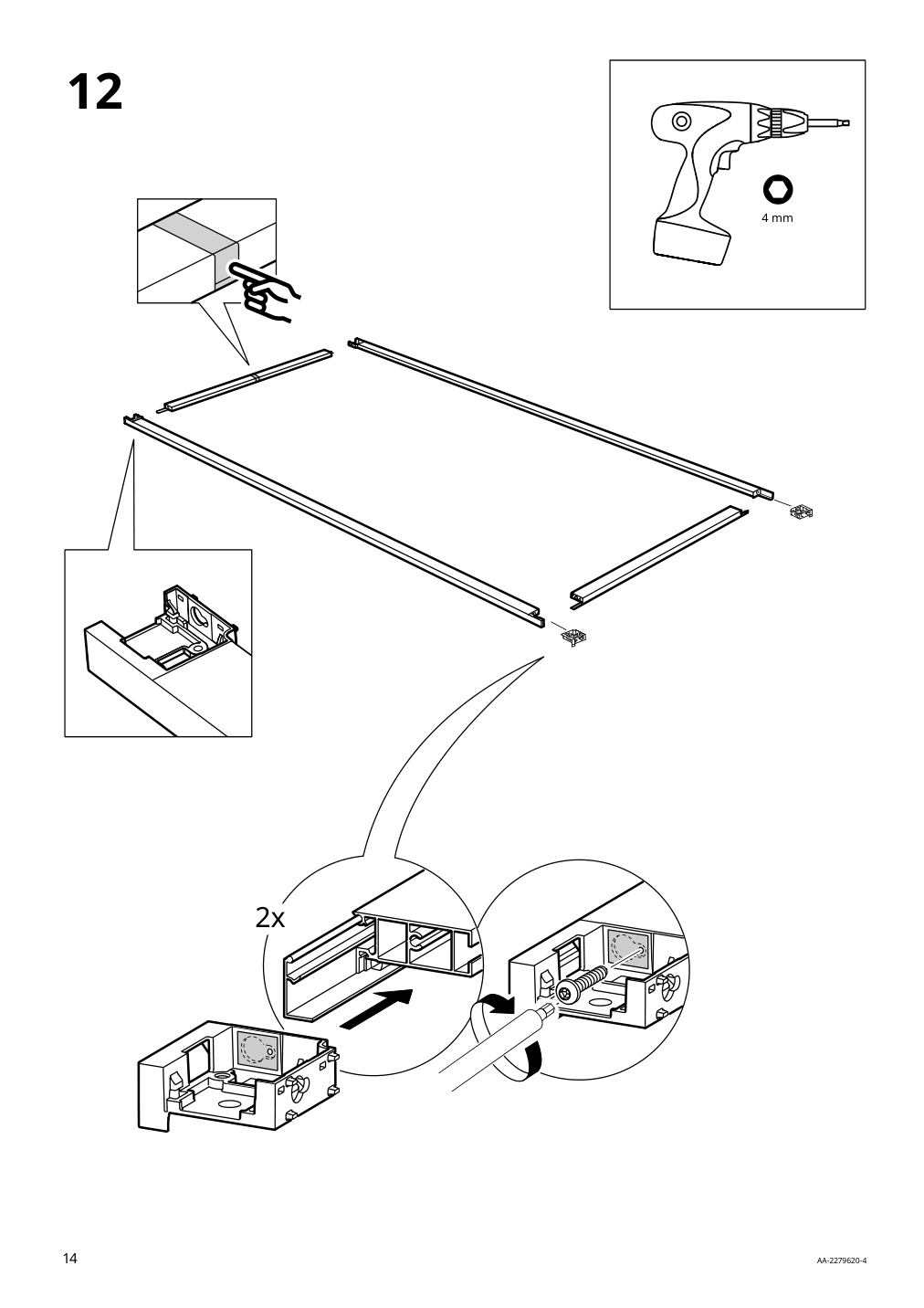 Assembly instructions for IKEA Skytta sliding door frame black | Page 14 - IKEA SKYTTA / AURDAL reach-in wardrobe with sliding door 695.525.36