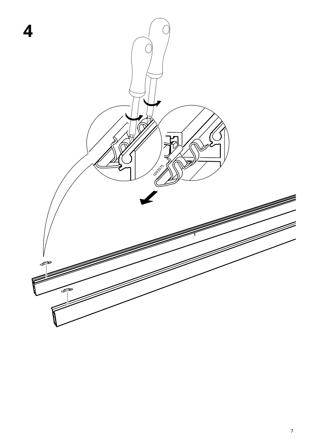 Assembly instructions for IKEA Skytta sliding door frame black | Page 7 - IKEA SKYTTA / AURDAL reach-in wardrobe with sliding door 695.525.36