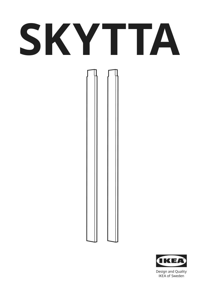 Assembly instructions for IKEA Skytta stop bar 2 tracks set of 2 white | Page 1 - IKEA SKYTTA / HOKKSUND/AULI sliding door 794.227.33