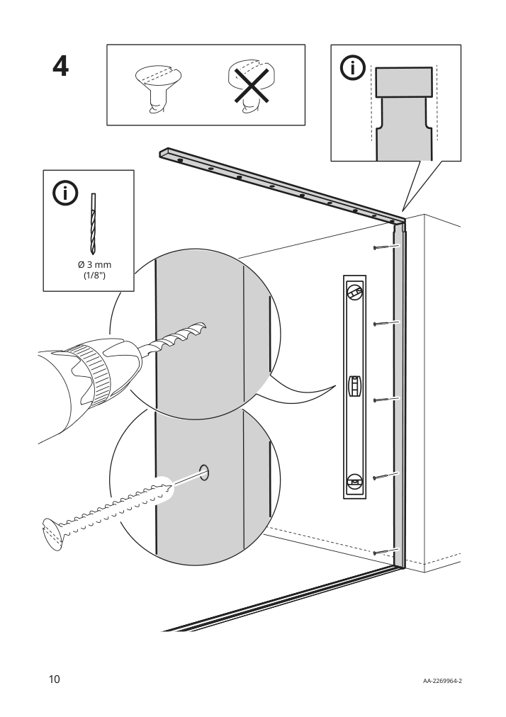 Assembly instructions for IKEA Skytta stop bar 2 tracks set of 2 white | Page 10 - IKEA SKYTTA / HOKKSUND/AULI sliding door 794.227.33