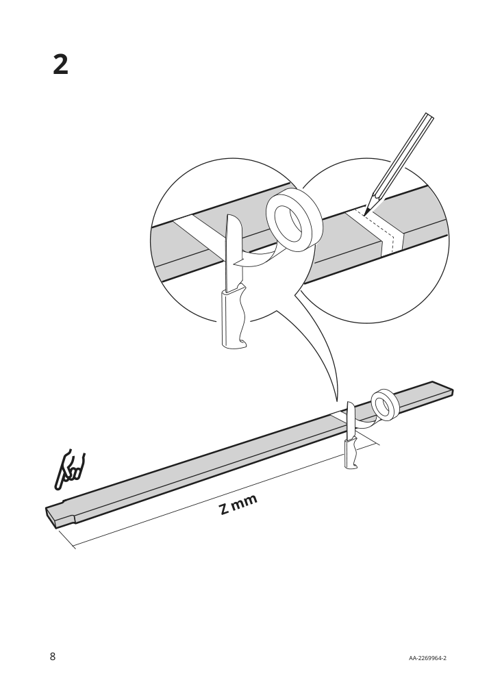 Assembly instructions for IKEA Skytta stop bar 2 tracks set of 2 white | Page 8 - IKEA SKYTTA / HOKKSUND/AULI sliding door 794.227.33