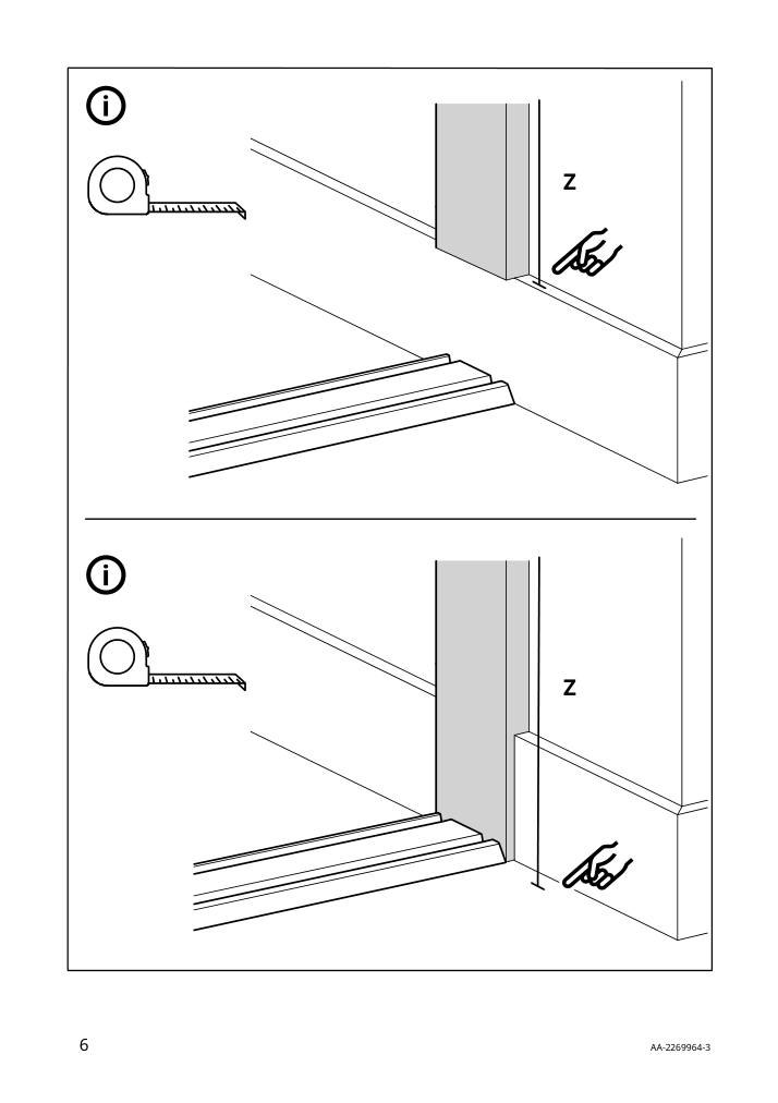 Assembly instructions for IKEA Skytta stop bar 2 tracks set of 2 white | Page 6 - IKEA SKYTTA / HOKKSUND/AULI sliding door 195.758.61