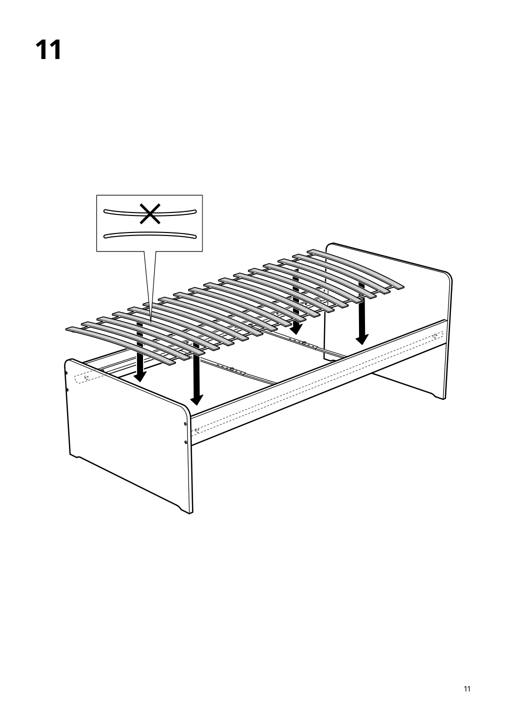 Assembly instructions for IKEA Slaekt bed frame white | Page 11 - IKEA SLÄKT bed frame with slatted bed base 792.277.55