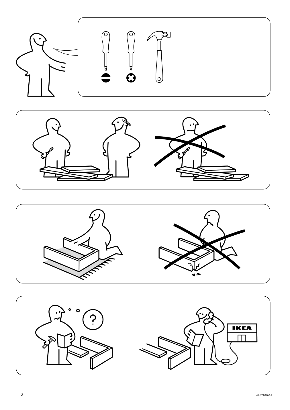 Assembly instructions for IKEA Slaekt bed frame white | Page 2 - IKEA SLÄKT bed frame with slatted bed base 792.277.55