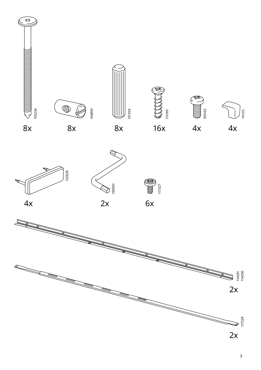 Assembly instructions for IKEA Slaekt bed frame white | Page 3 - IKEA SLÄKT bed frame with slatted bed base 792.277.55