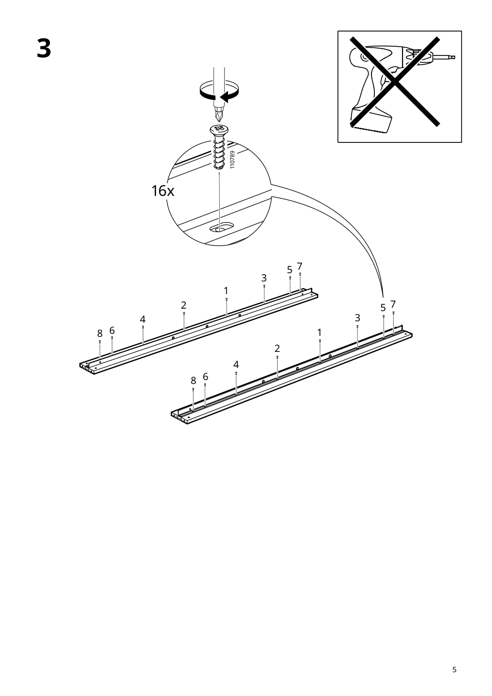 Assembly instructions for IKEA Slaekt bed frame white | Page 5 - IKEA SLÄKT bed frame with slatted bed base 792.277.55