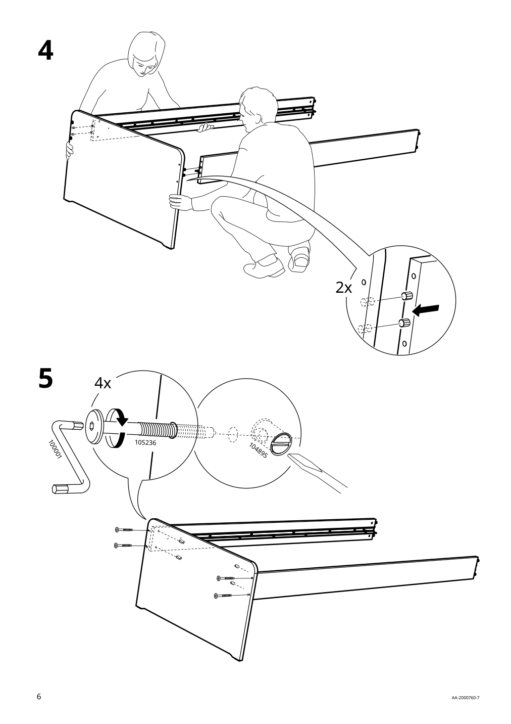 Assembly instructions for IKEA Slaekt bed frame white | Page 6 - IKEA SLÄKT bed frame with slatted bed base 792.277.55