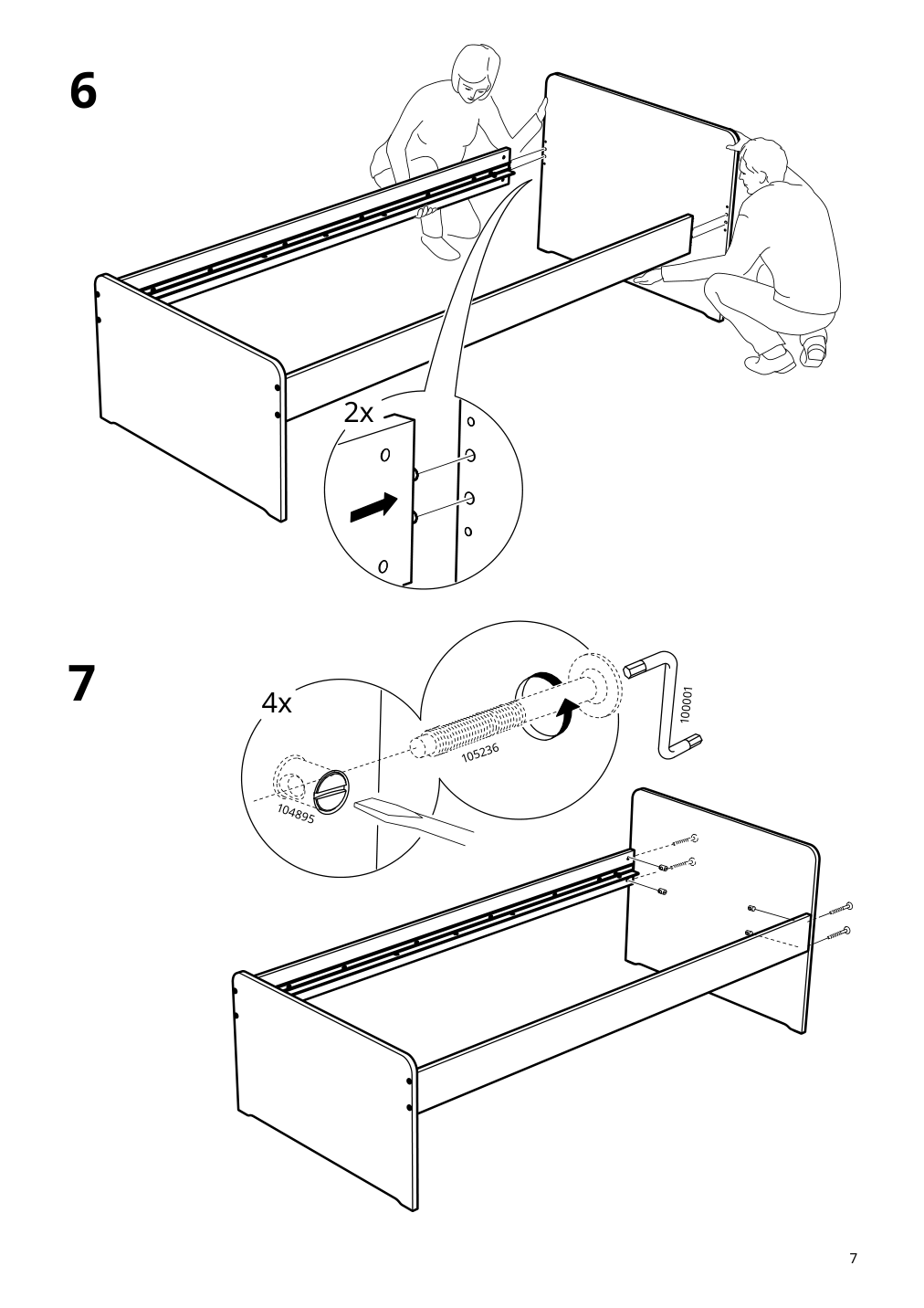 Assembly instructions for IKEA Slaekt bed frame white | Page 7 - IKEA SLÄKT bed frame with slatted bed base 792.277.55