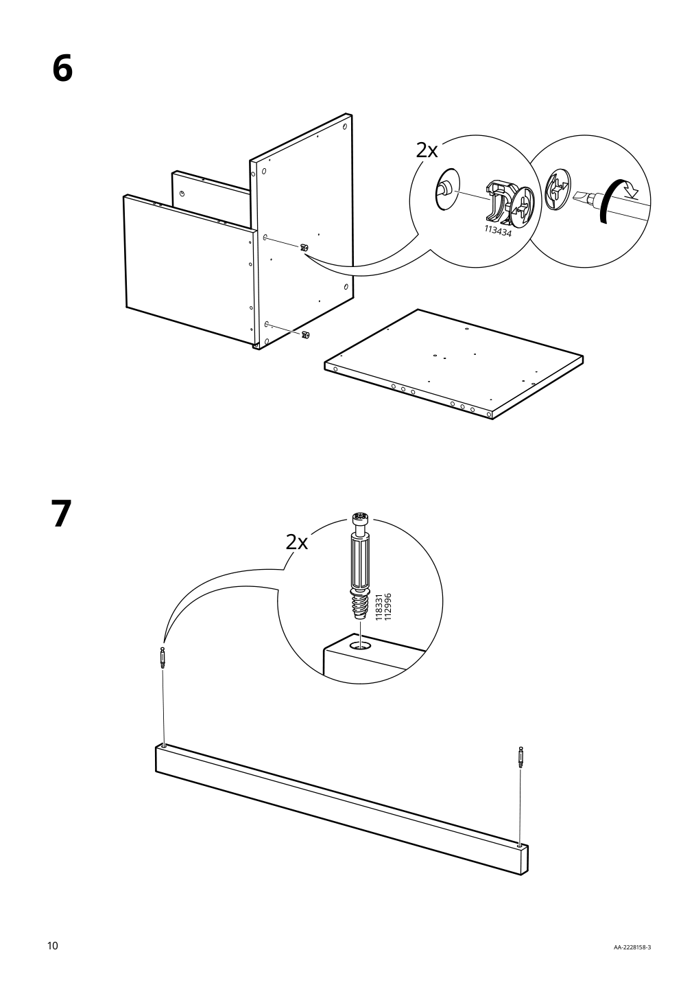 Assembly instructions for IKEA Slaekt bed frame with storage white | Page 10 - IKEA SLÄKT bed frame w/storage+slatted bedbase 292.919.56