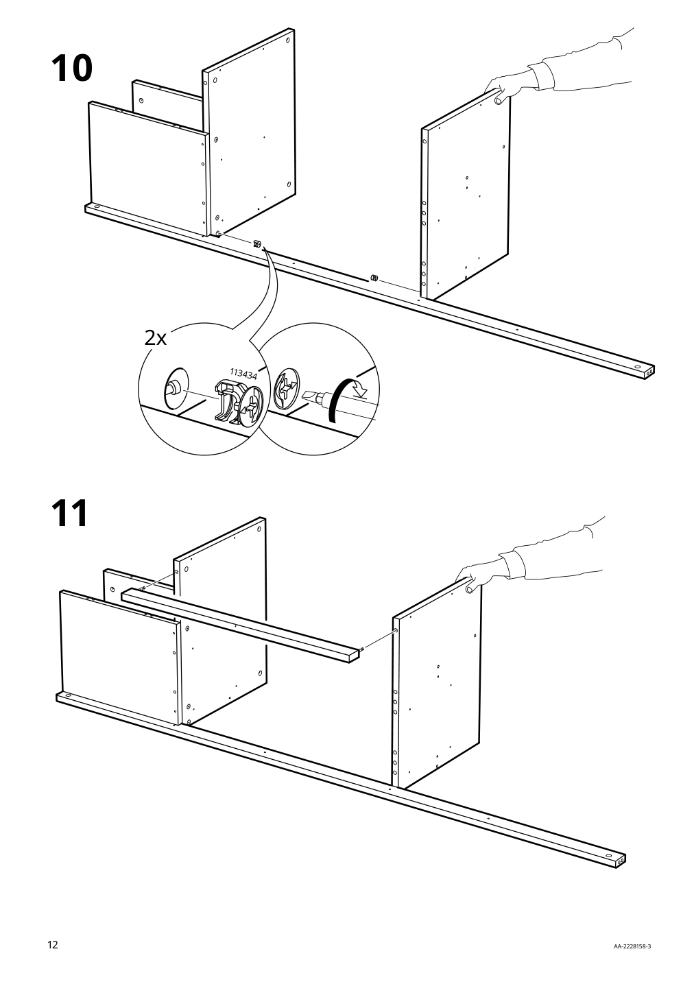 Assembly instructions for IKEA Slaekt bed frame with storage white | Page 12 - IKEA SLÄKT bed frame w/storage+slatted bedbase 292.919.56