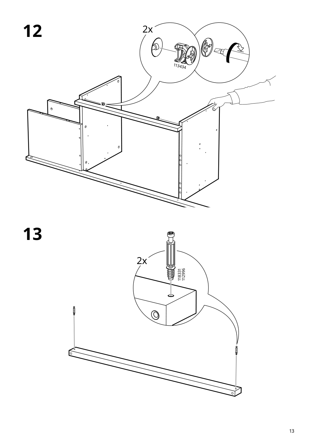 Assembly instructions for IKEA Slaekt bed frame with storage white | Page 13 - IKEA SLÄKT bed frame w/storage+slatted bedbase 292.919.56