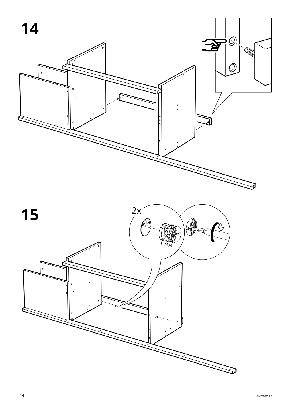 Assembly instructions for IKEA Slaekt bed frame with storage white | Page 14 - IKEA SLÄKT bed frame w/storage+slatted bedbase 292.919.56