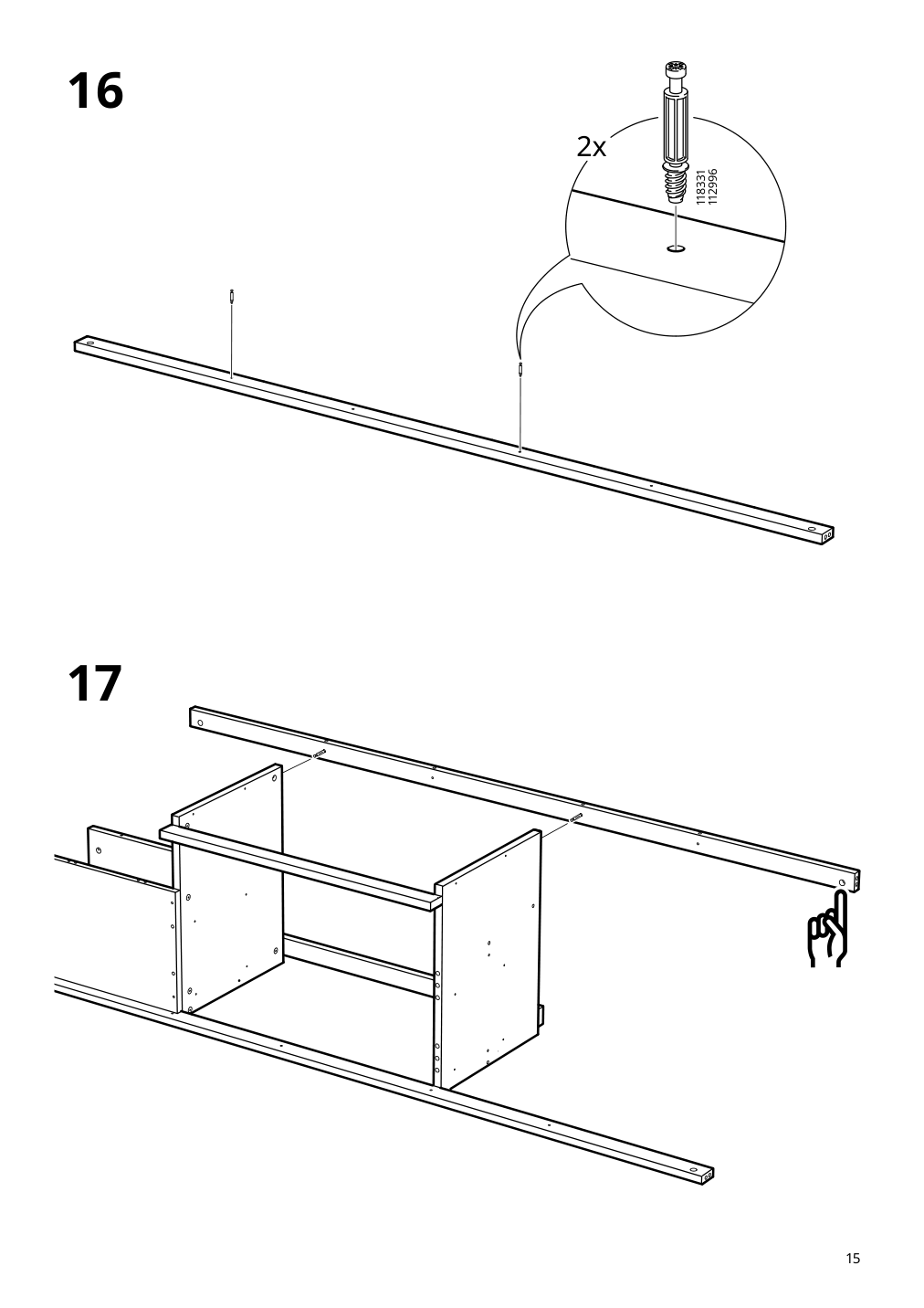 Assembly instructions for IKEA Slaekt bed frame with storage white | Page 15 - IKEA SLÄKT bed frame w/storage+slatted bedbase 292.919.56