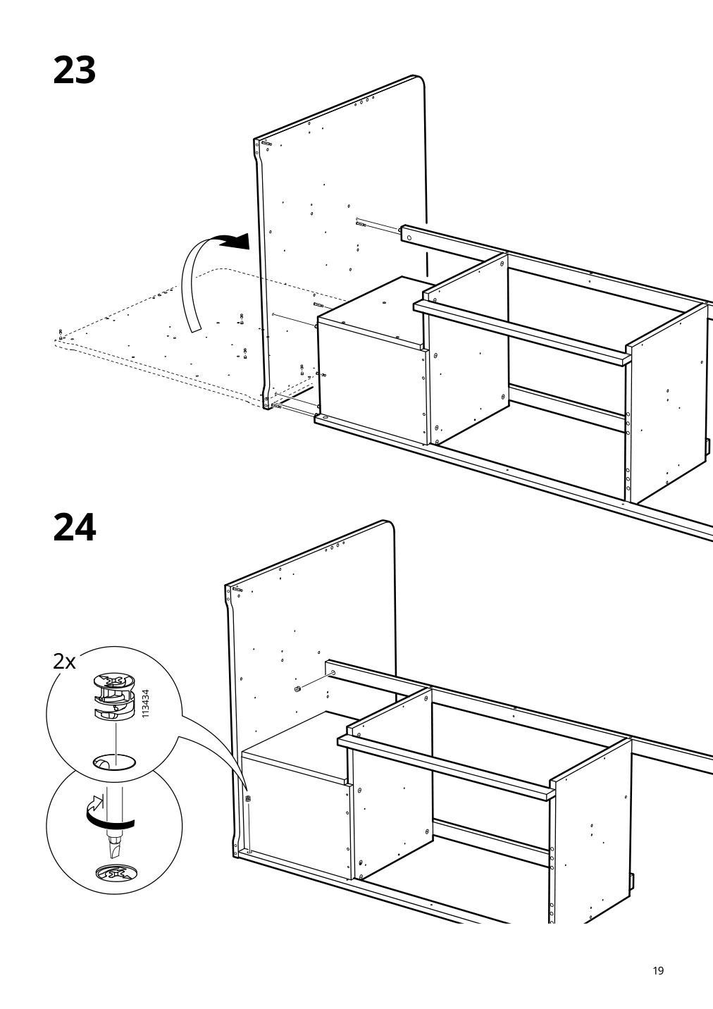 Assembly instructions for IKEA Slaekt bed frame with storage white | Page 19 - IKEA SLÄKT bed frame w/storage+slatted bedbase 292.919.56