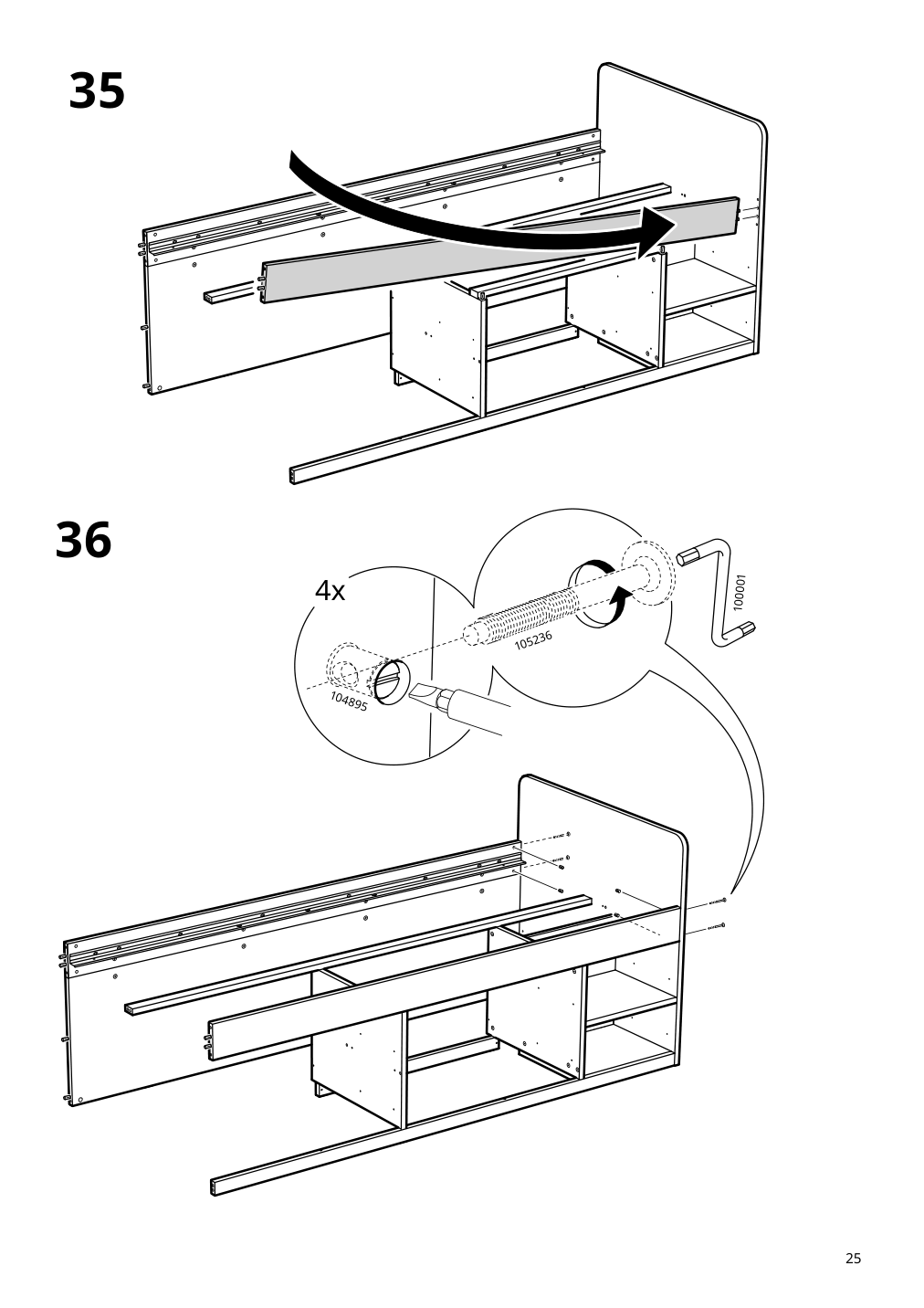 Assembly instructions for IKEA Slaekt bed frame with storage white | Page 25 - IKEA SLÄKT bed frame w/storage+slatted bedbase 292.919.56