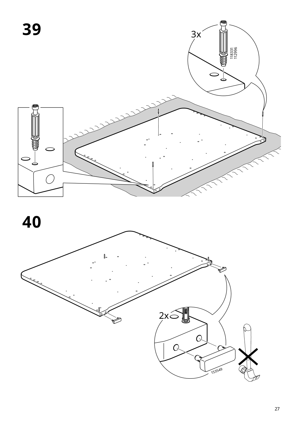 Assembly instructions for IKEA Slaekt bed frame with storage white | Page 27 - IKEA SLÄKT bed frame w/storage+slatted bedbase 292.919.56