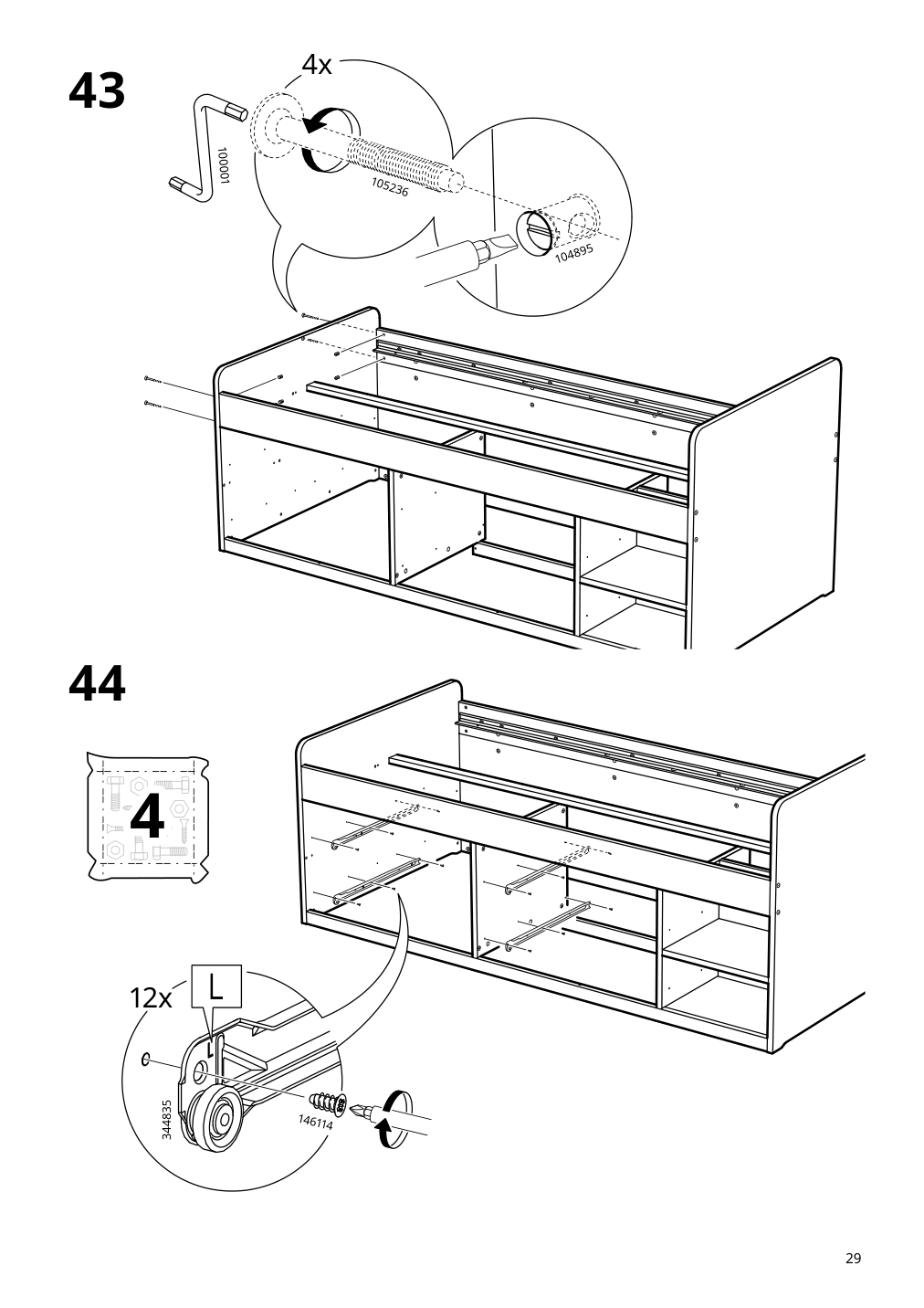 Assembly instructions for IKEA Slaekt bed frame with storage white | Page 29 - IKEA SLÄKT bed frame w/storage+slatted bedbase 292.919.56