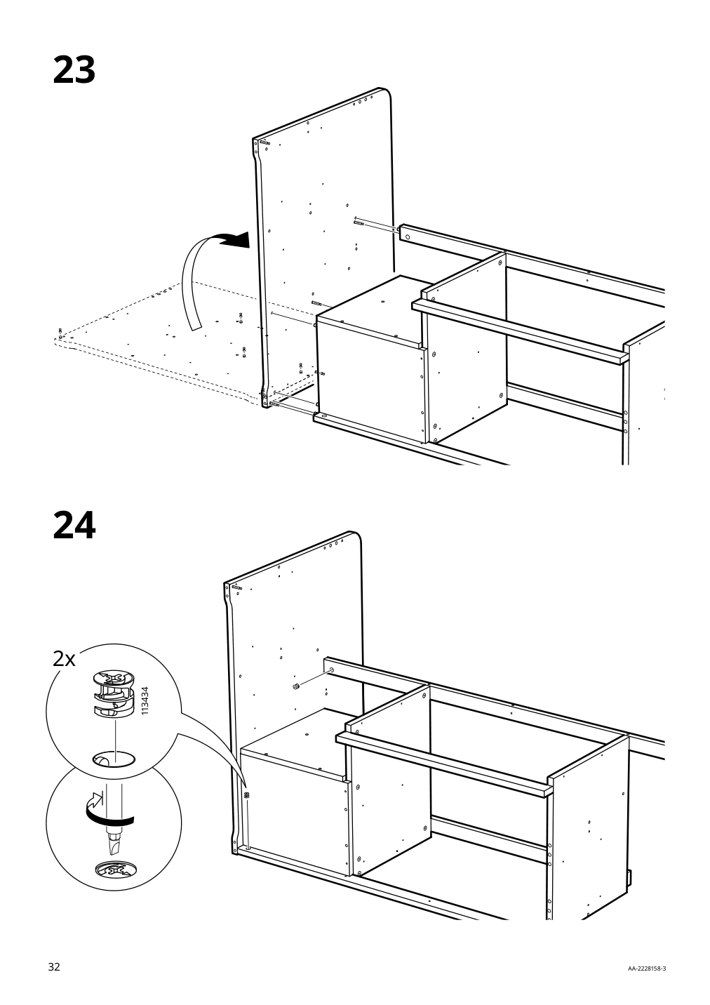 Assembly instructions for IKEA Slaekt bed frame with storage white | Page 32 - IKEA SLÄKT bed frame w/storage+slatted bedbase 292.919.56