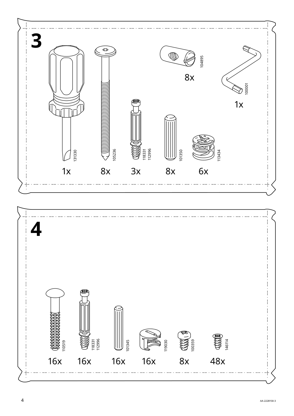 Assembly instructions for IKEA Slaekt bed frame with storage white | Page 4 - IKEA SLÄKT bed frame w/storage+slatted bedbase 292.919.56