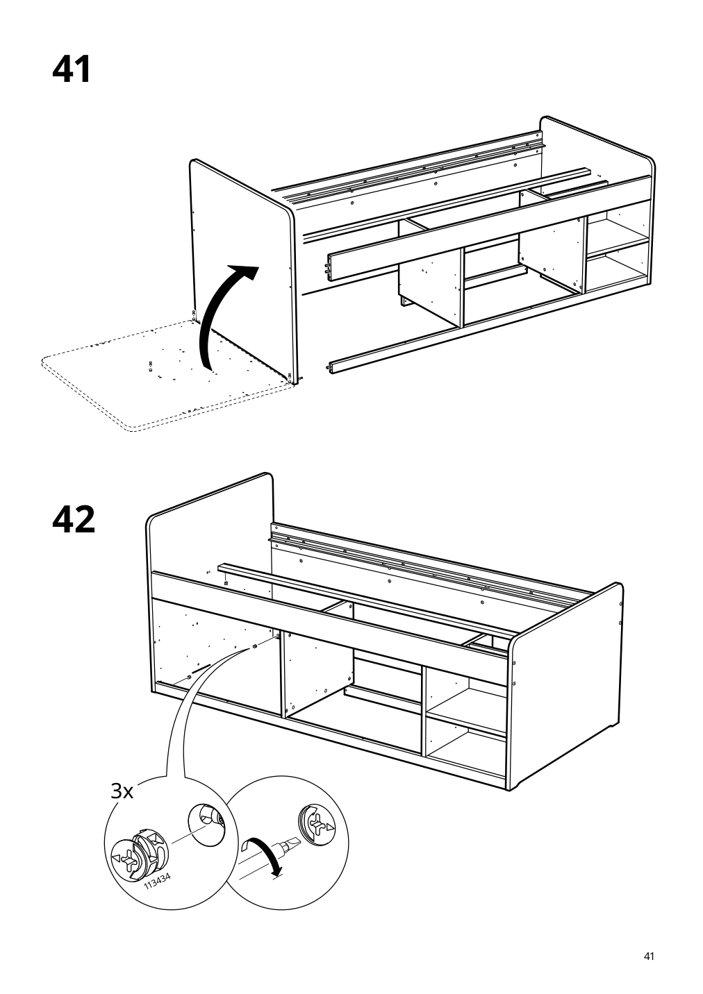 Assembly instructions for IKEA Slaekt bed frame with storage white | Page 41 - IKEA SLÄKT bed frame w/storage+slatted bedbase 292.919.56