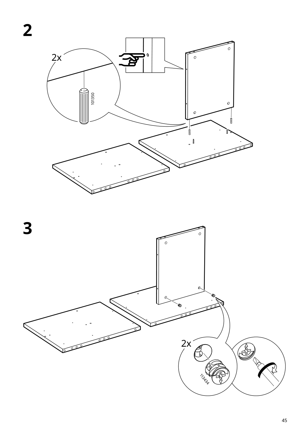 Assembly instructions for IKEA Slaekt bed frame with storage white | Page 45 - IKEA SLÄKT bed frame w/storage+slatted bedbase 292.919.56