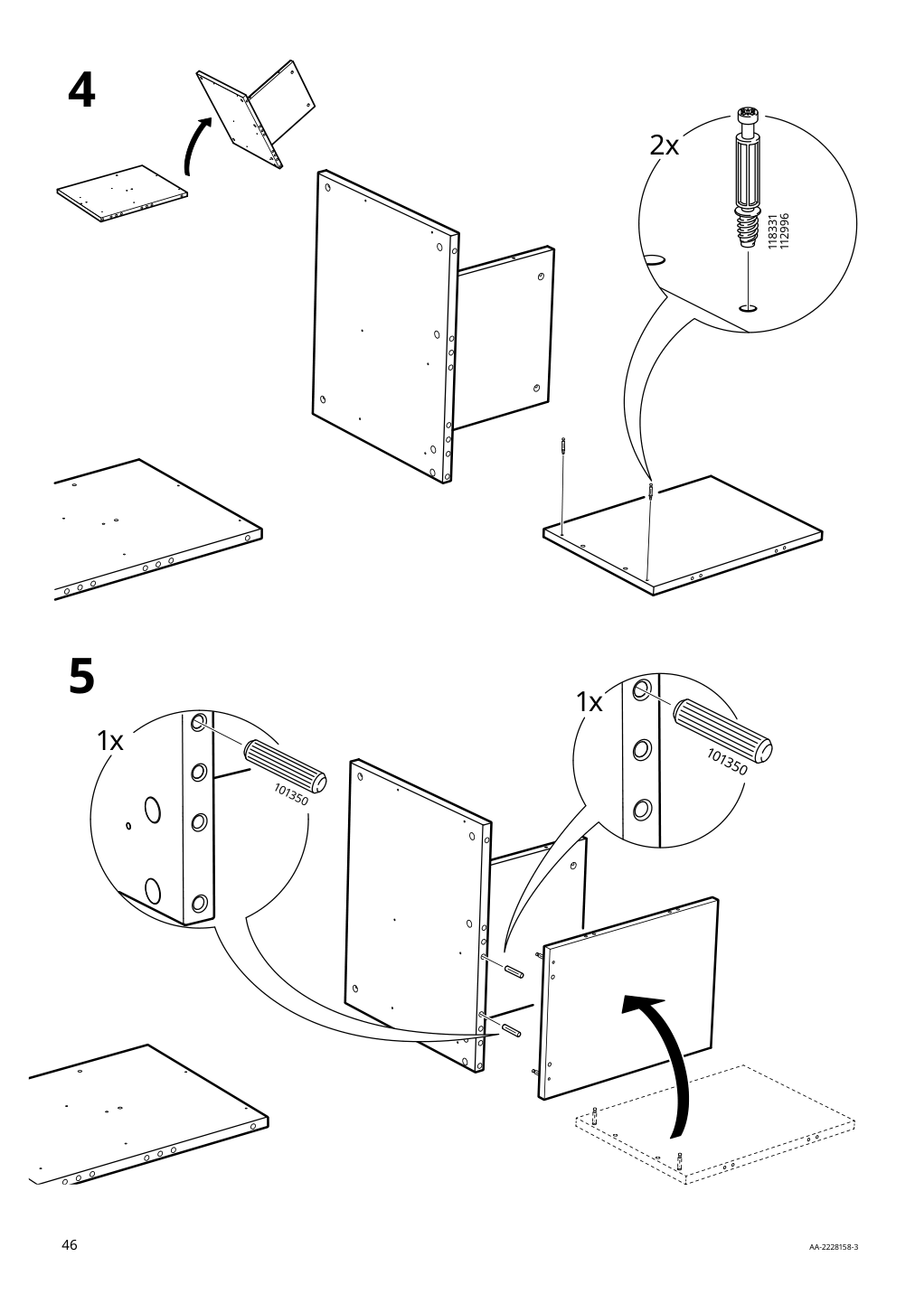 Assembly instructions for IKEA Slaekt bed frame with storage white | Page 46 - IKEA SLÄKT bed frame w/storage+slatted bedbase 292.919.56