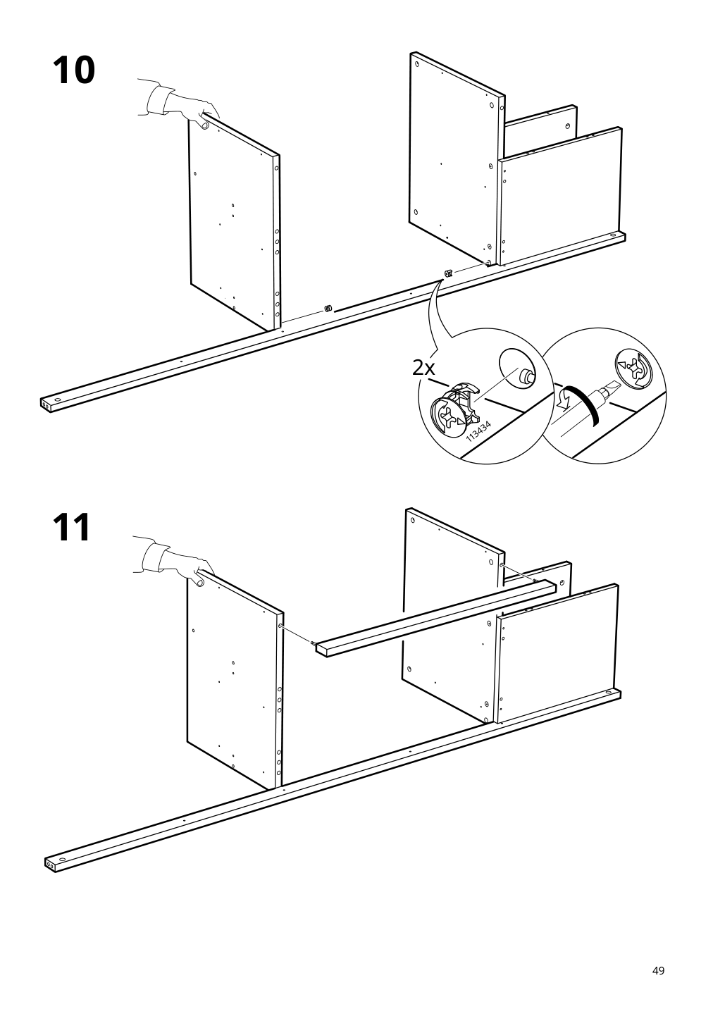 Assembly instructions for IKEA Slaekt bed frame with storage white | Page 49 - IKEA SLÄKT bed frame w/storage+slatted bedbase 292.919.56