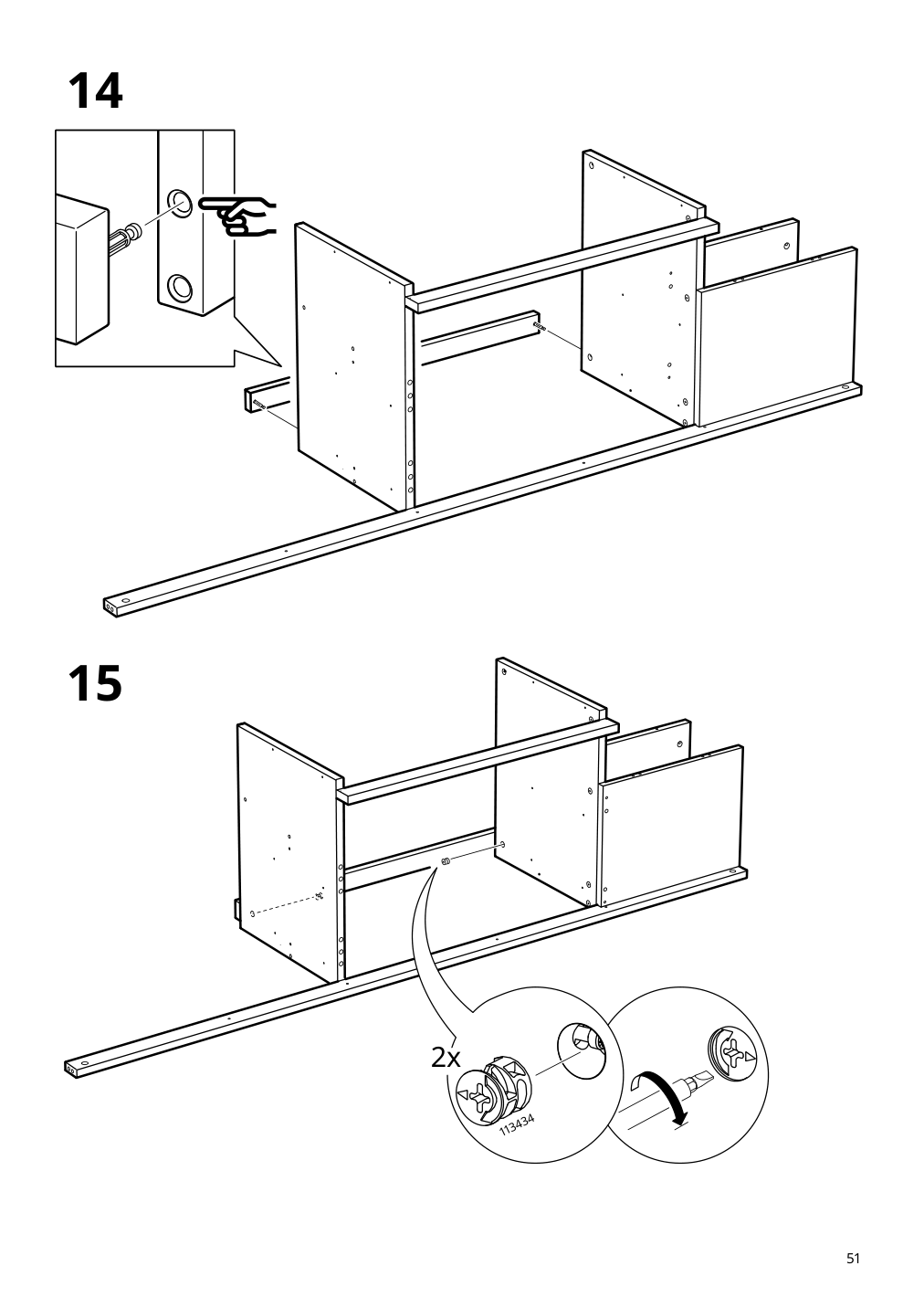 Assembly instructions for IKEA Slaekt bed frame with storage white | Page 51 - IKEA SLÄKT bed frame w/storage+slatted bedbase 292.919.56