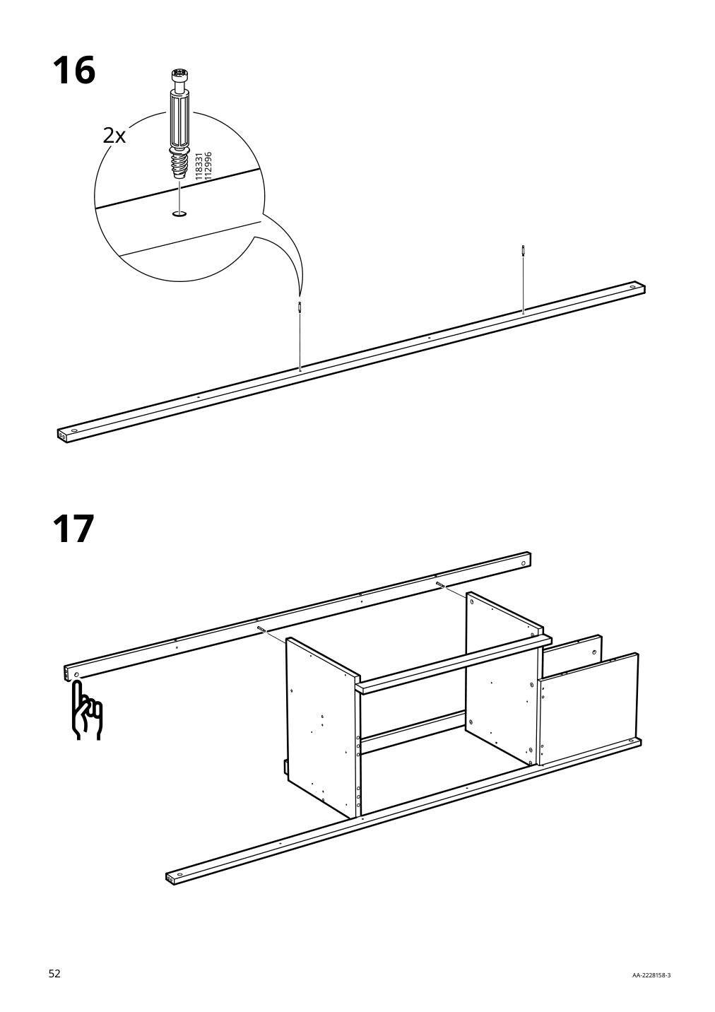 Assembly instructions for IKEA Slaekt bed frame with storage white | Page 52 - IKEA SLÄKT bed frame w/storage+slatted bedbase 292.919.56