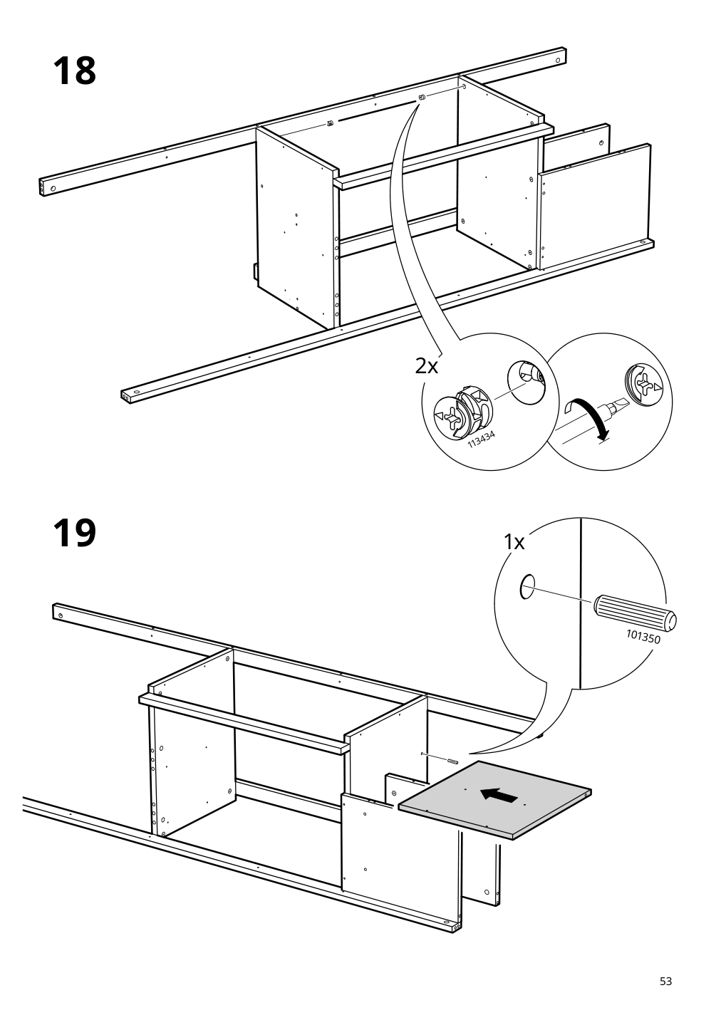 Assembly instructions for IKEA Slaekt bed frame with storage white | Page 53 - IKEA SLÄKT bed frame w/storage+slatted bedbase 292.919.56